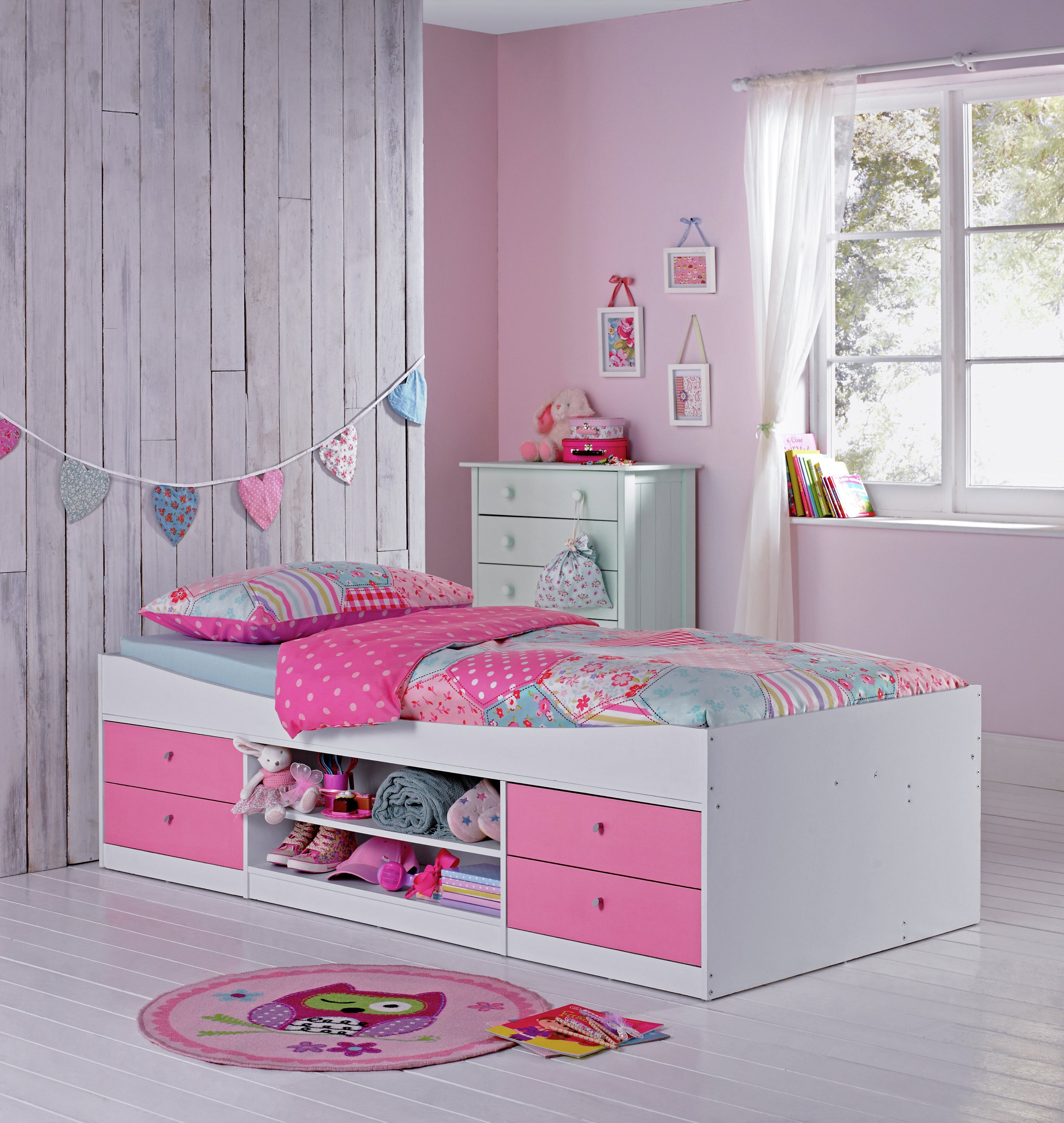 Argos Home Malibu Pink & White Cabin Bed Frame