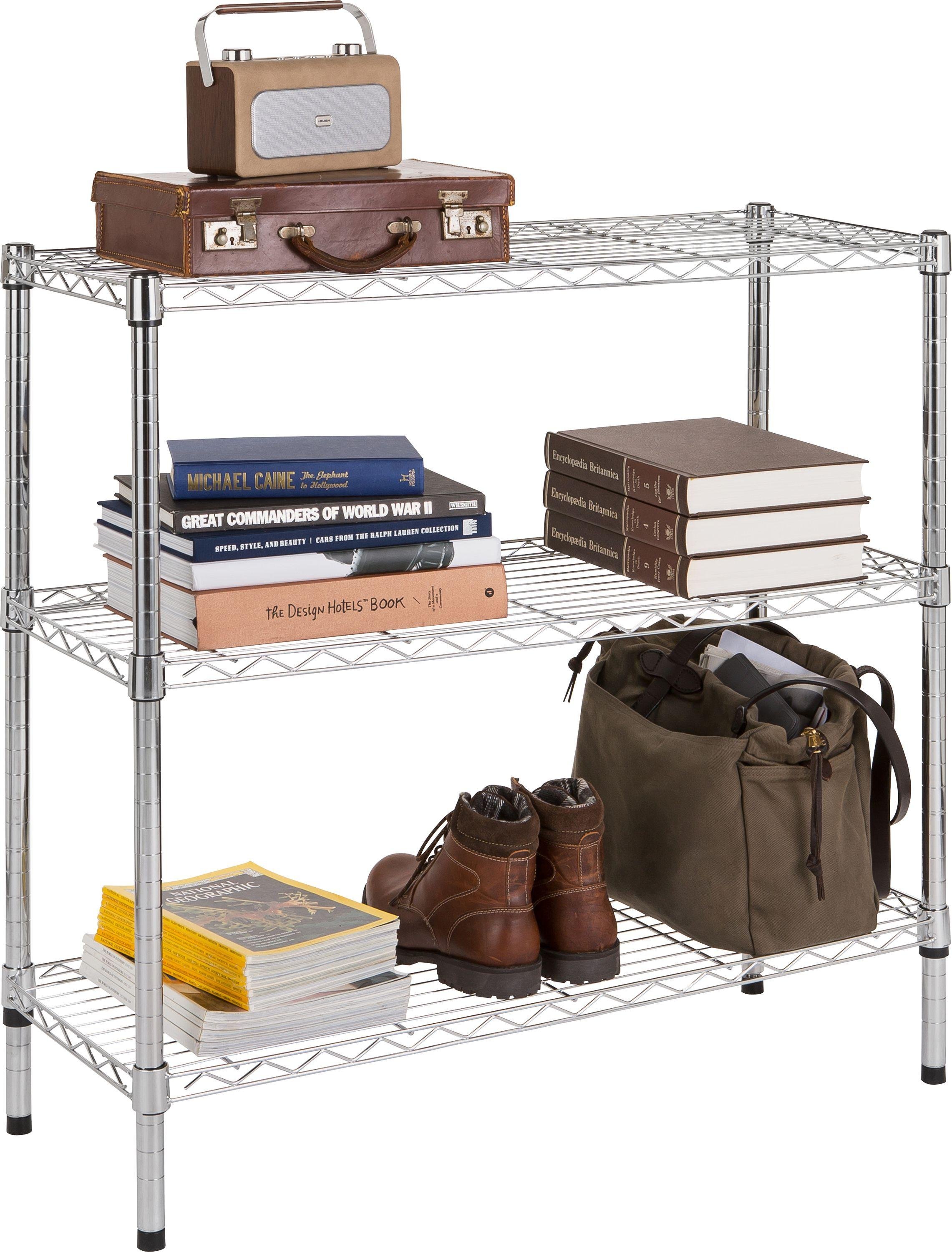 Argos Home Heavy Duty 3 Tier Chrome Plated Metal Shelf Unit