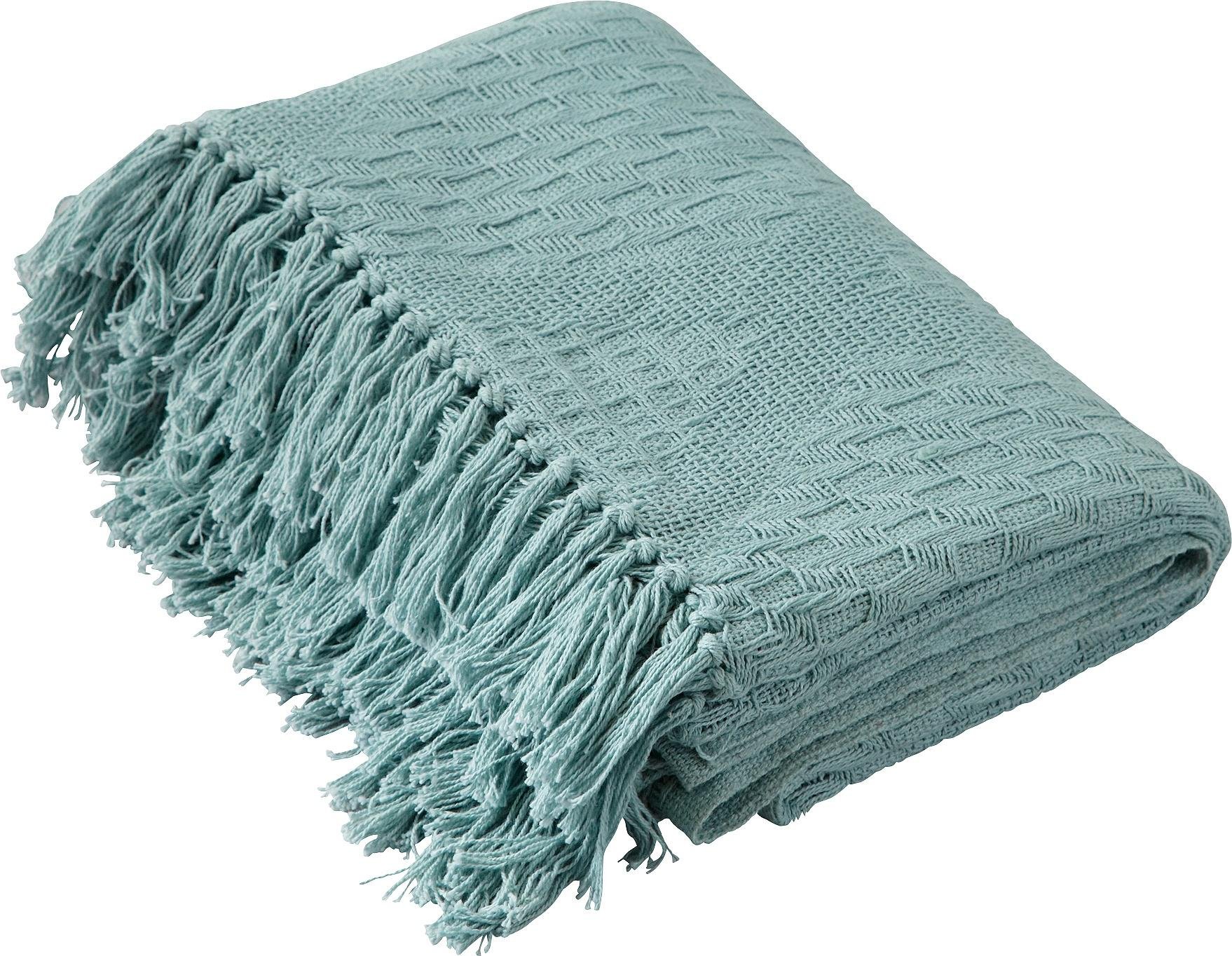 Argos Home Diamond Cotton Throw - Duck Egg