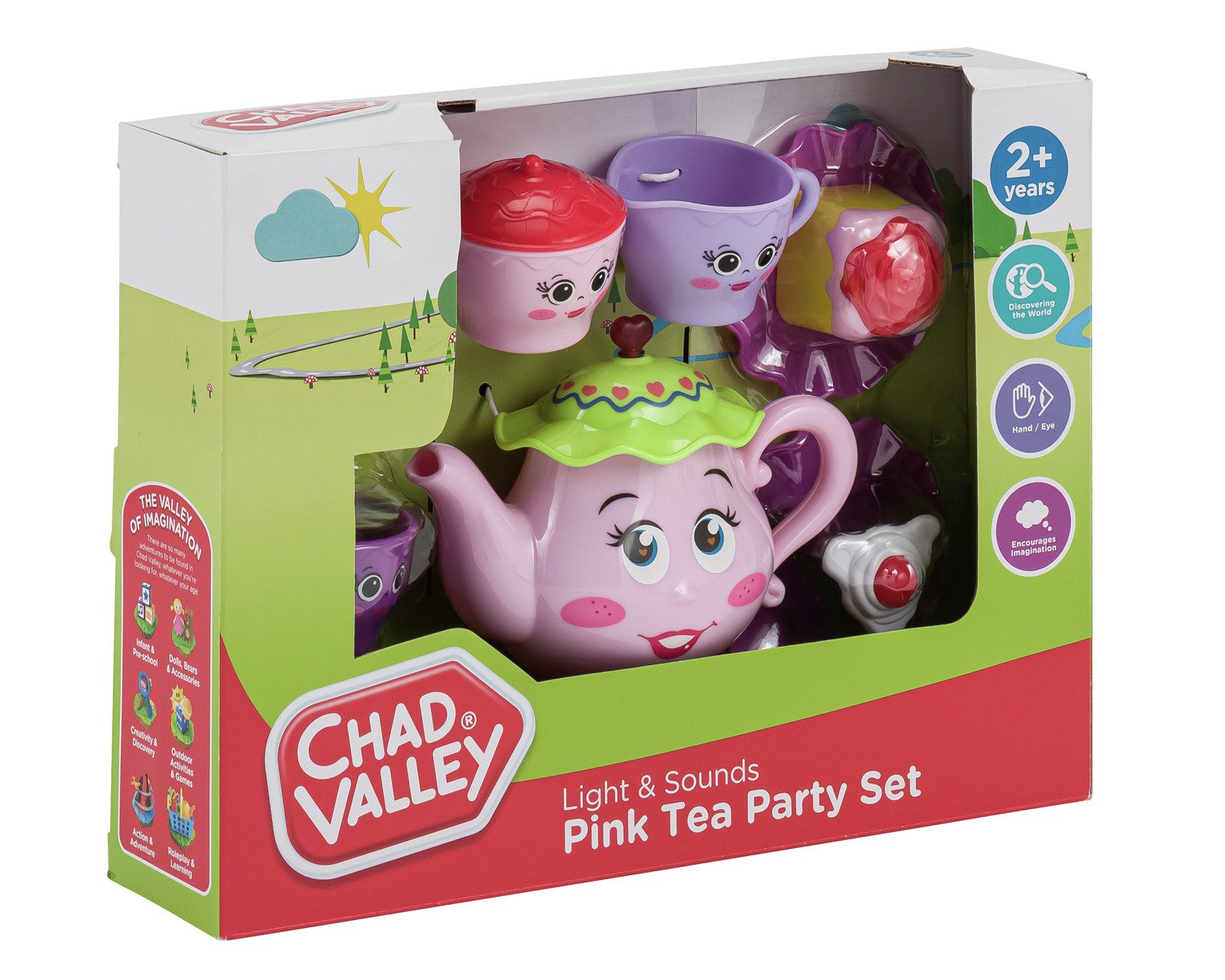 New Chad Valley Pink Tea Party Set With Sounds and Lights Includes 11 Pieces 