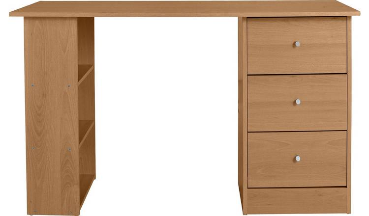 Buy Argos Home Malibu 3 Drawer Office Desk Oak Effect Desks