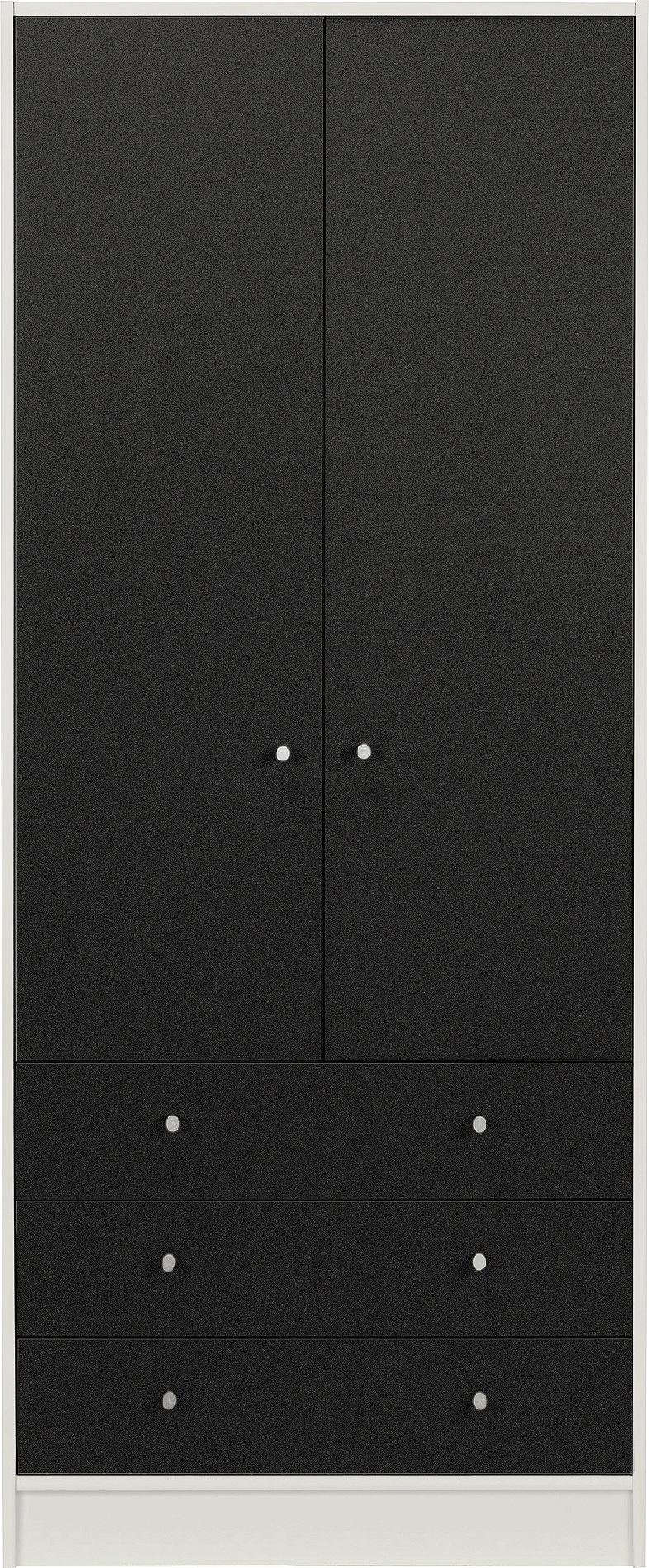Argos Home Kids Malibu Black & White 2 Door 3 Drw Wardrobe