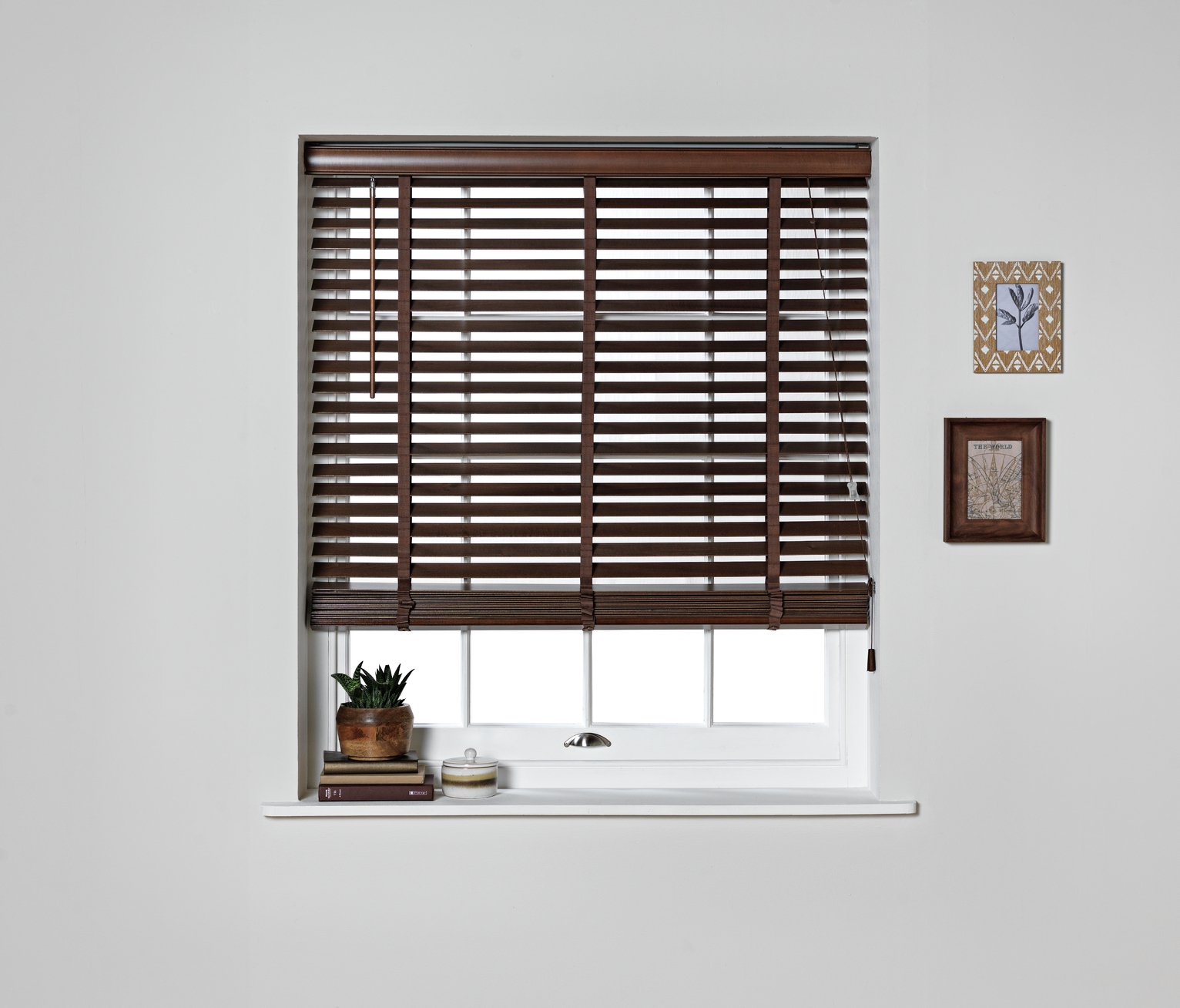 Argos Home Elliott Wooden Tape Blind - 2ft - Walnut