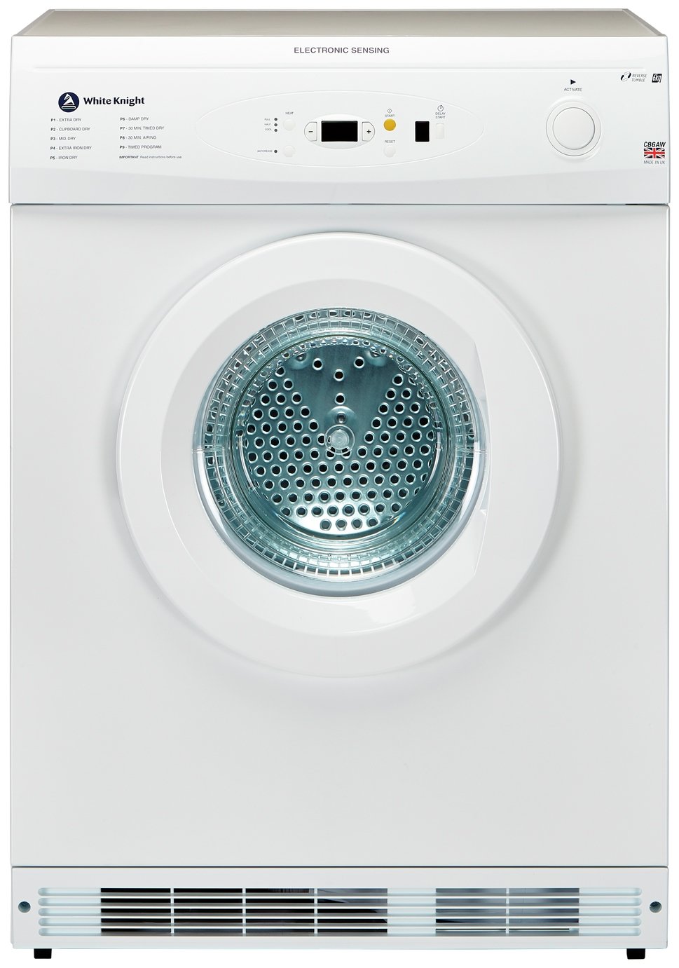 White Knight C86AW Vented Tumble Dryer - White