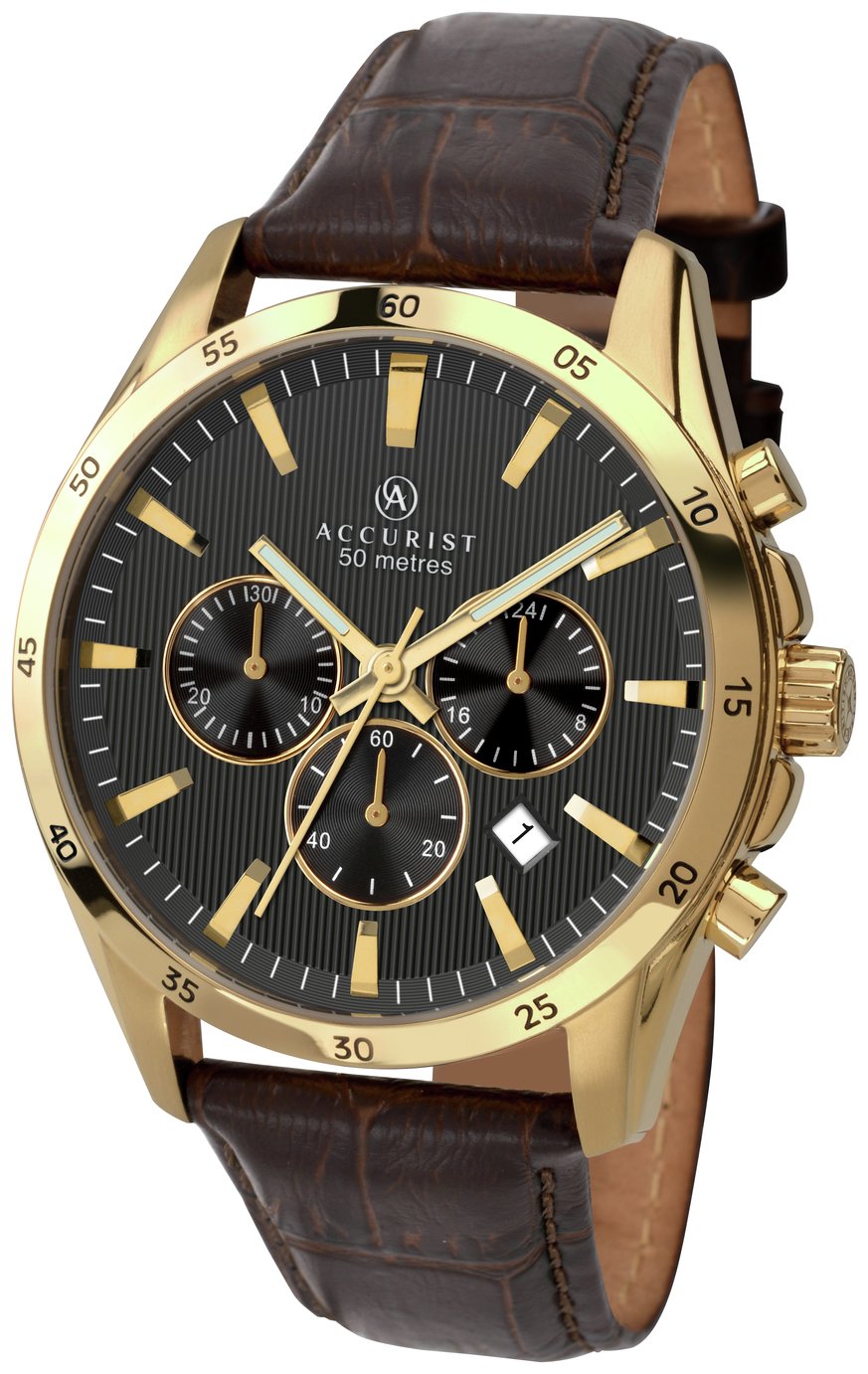 Accurist Men's Brown Leather Strap Chronograph Watch Review