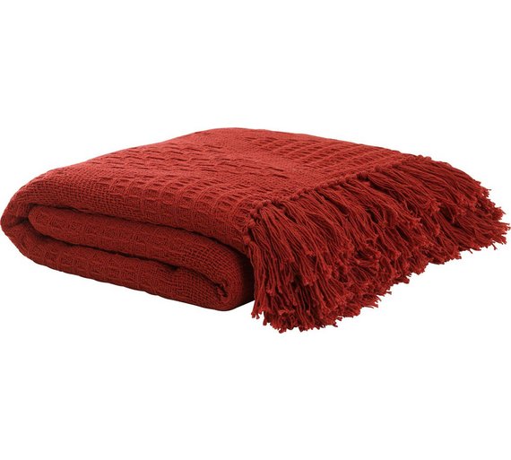 Buy HOME Diamond Cotton Throw - Red at Argos.co.uk - Your Online Shop ...