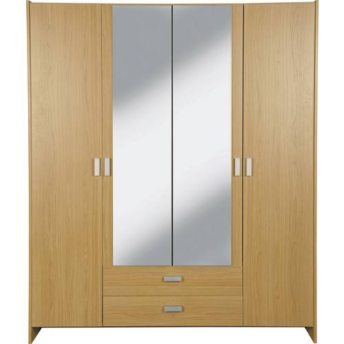 Buy Argos Home Capella 4 Dr 2 Drw Mirrored Wardrobe Oak Effect