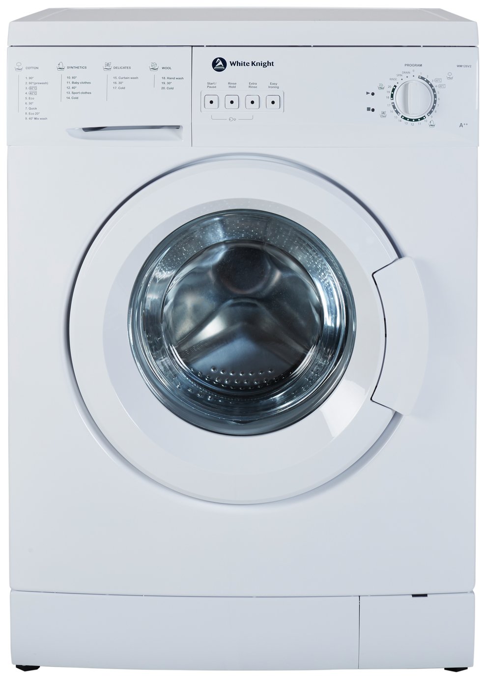 White Knight WM126V 6KG 1200 Spin Washing Machine - White