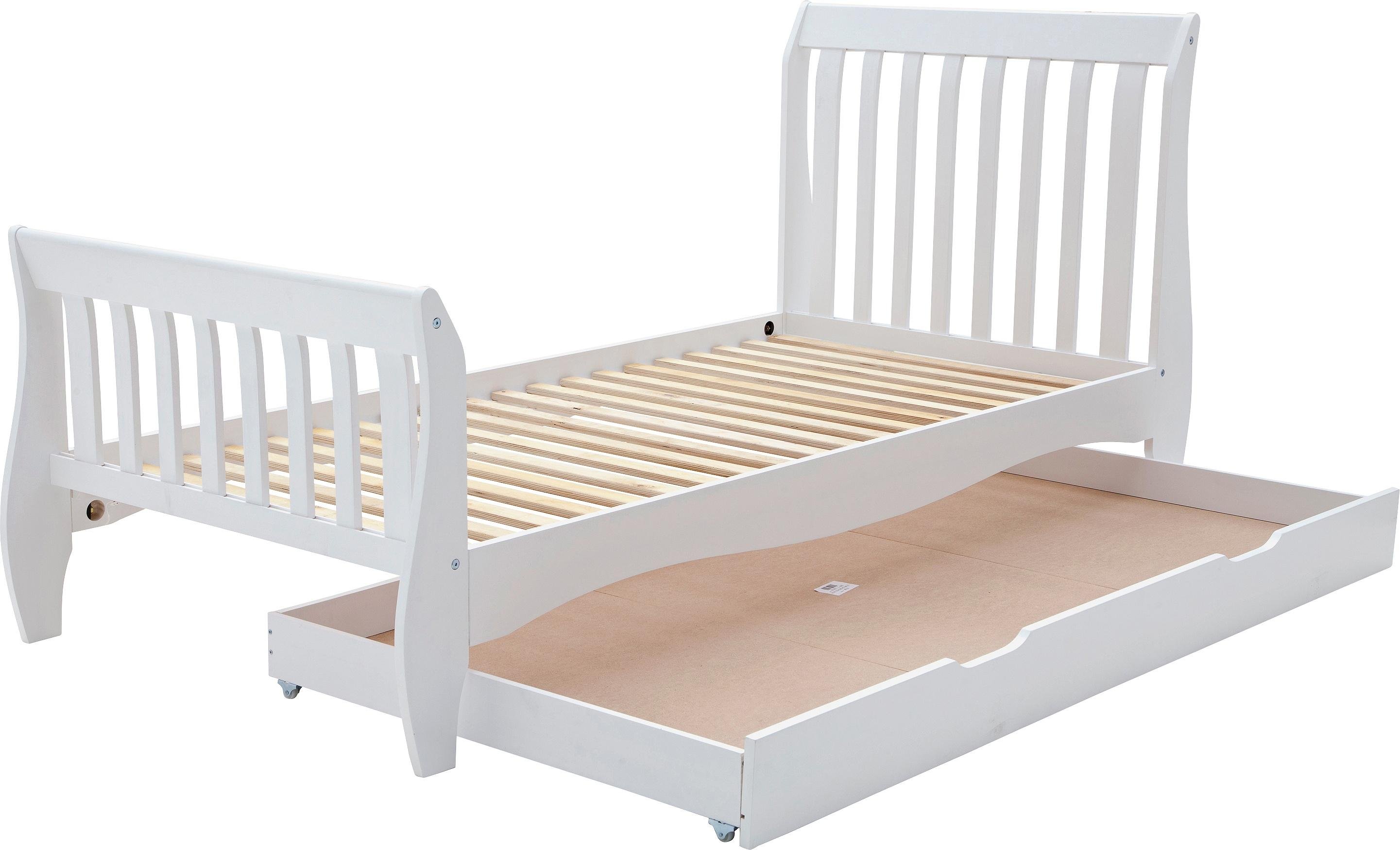 Argos Home Daisy White Single Sleigh Bed Frame with Drawer Reviews