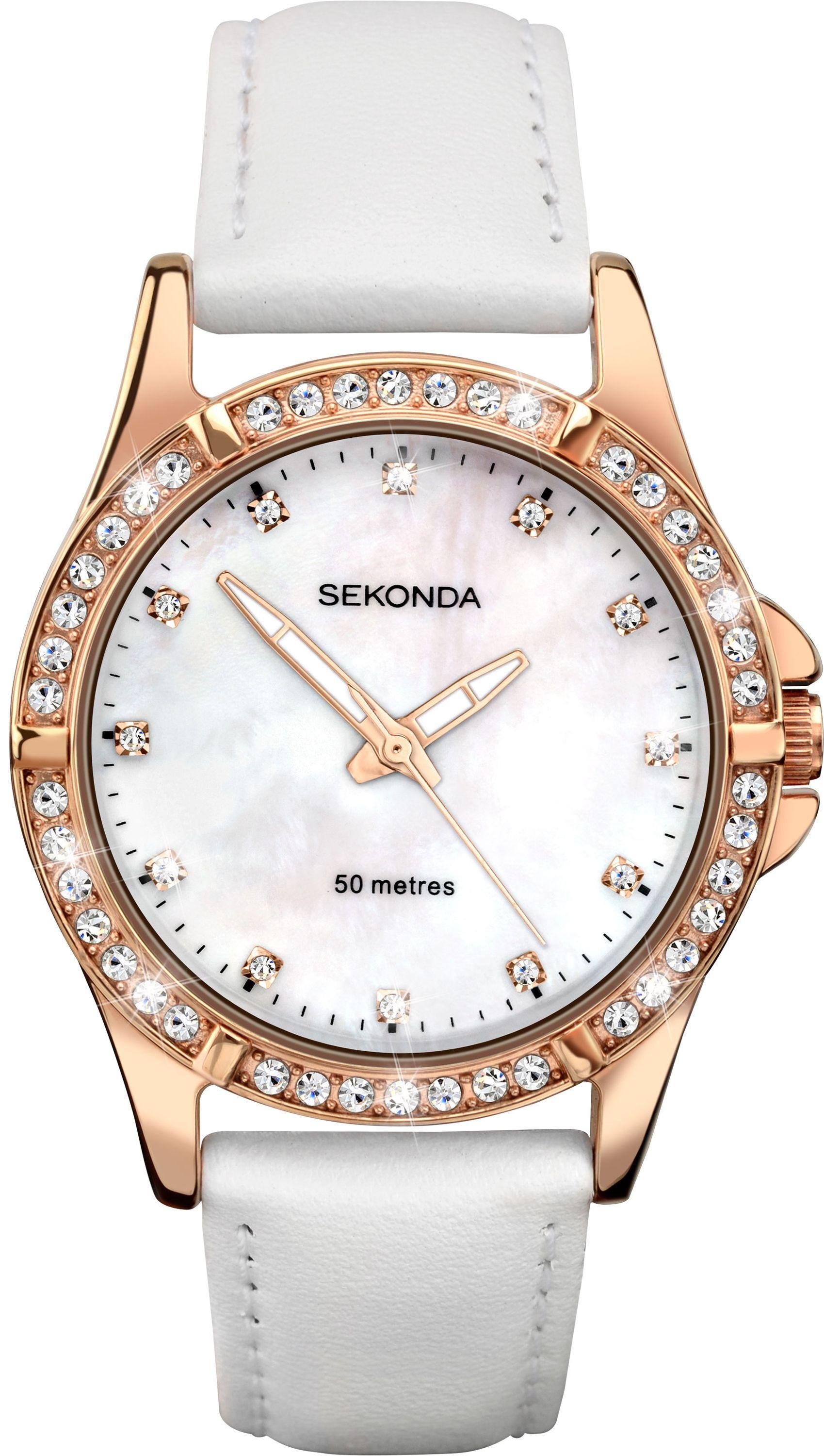 Sekonda Editions Ladies White Leather Strap Watch