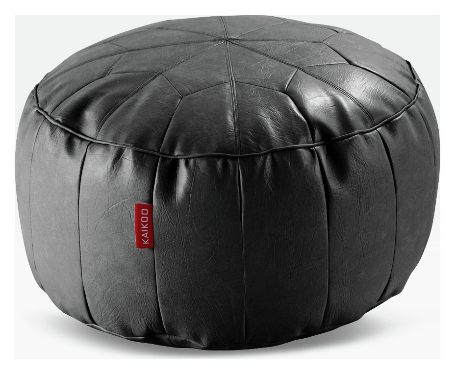 Argos Home Moroccan Faux Leather Footstool - Black