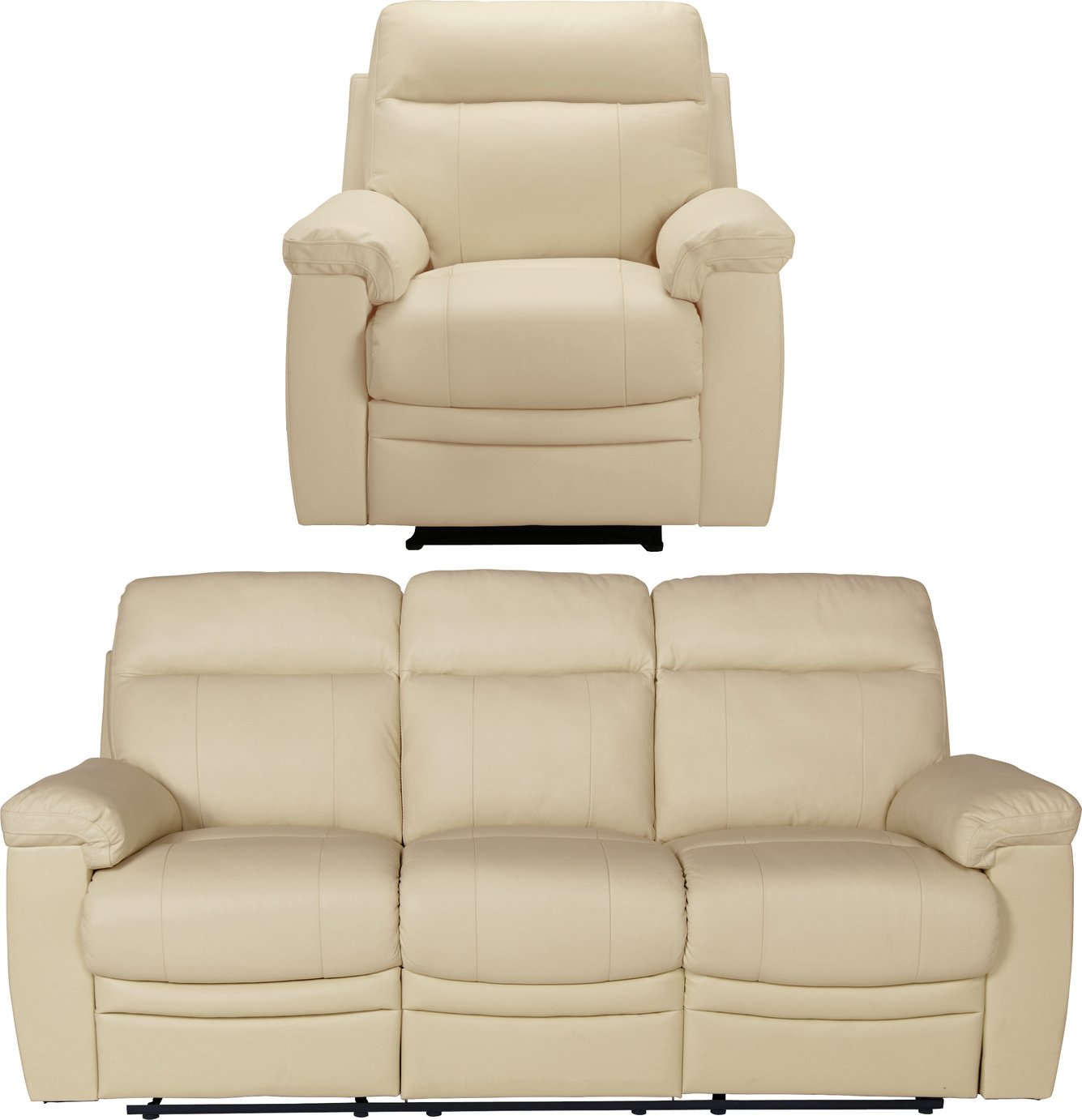 Argos Home Paolo Chair & 3 Seater Manual Recline Sofa -Ivory Review