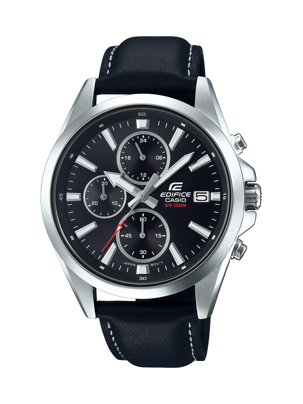 casio men's leather strap watches