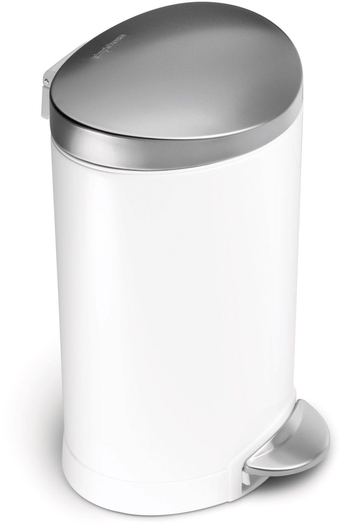 simplehuman 6 Litre Semi Round Pedal Bin - White