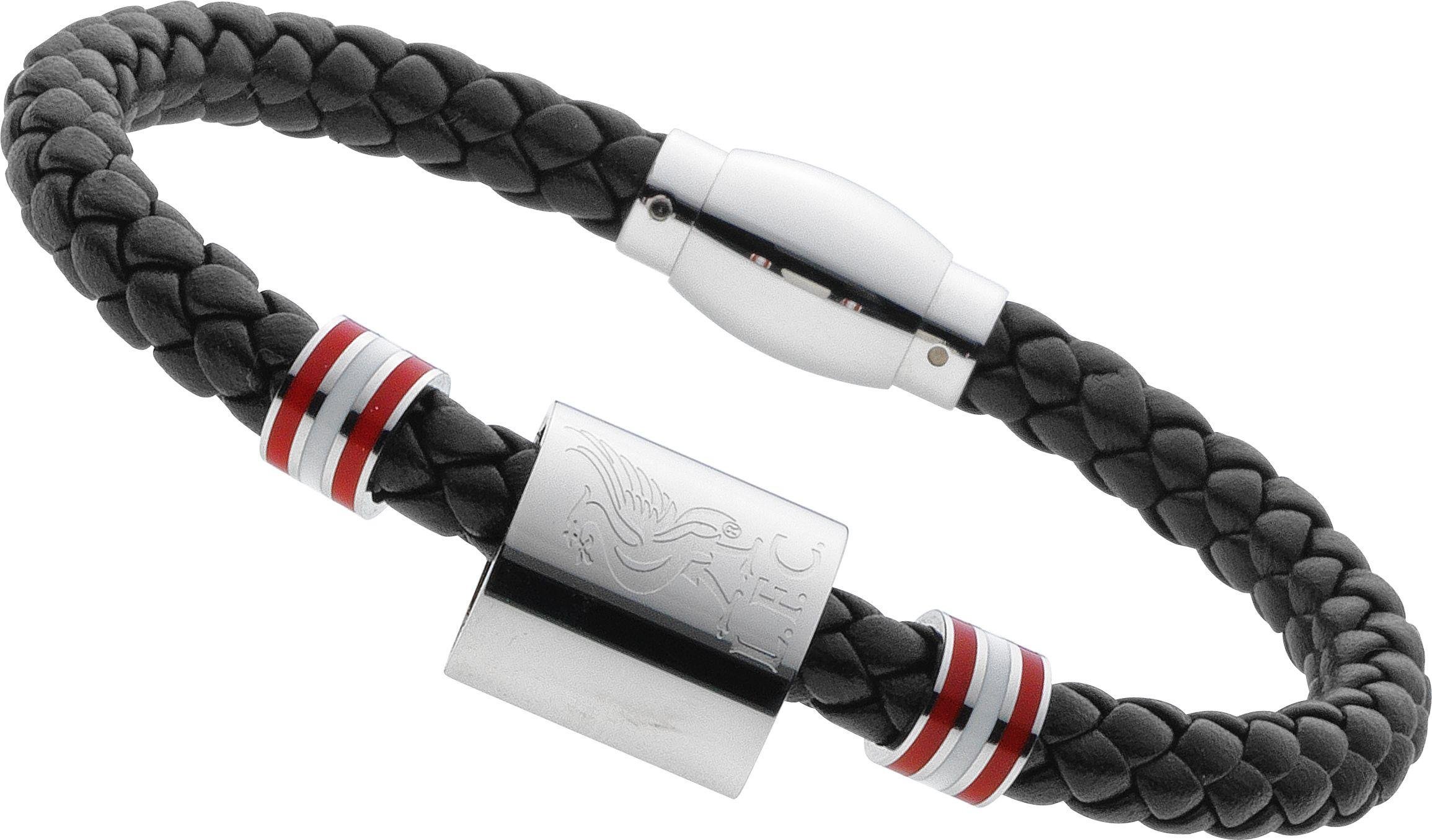 Stainless Steel and Leather Liverpool Bracelet