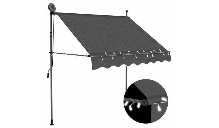 Walplus Electric Polyester Retractable Awning - Anthracite - 200 x 120 cm