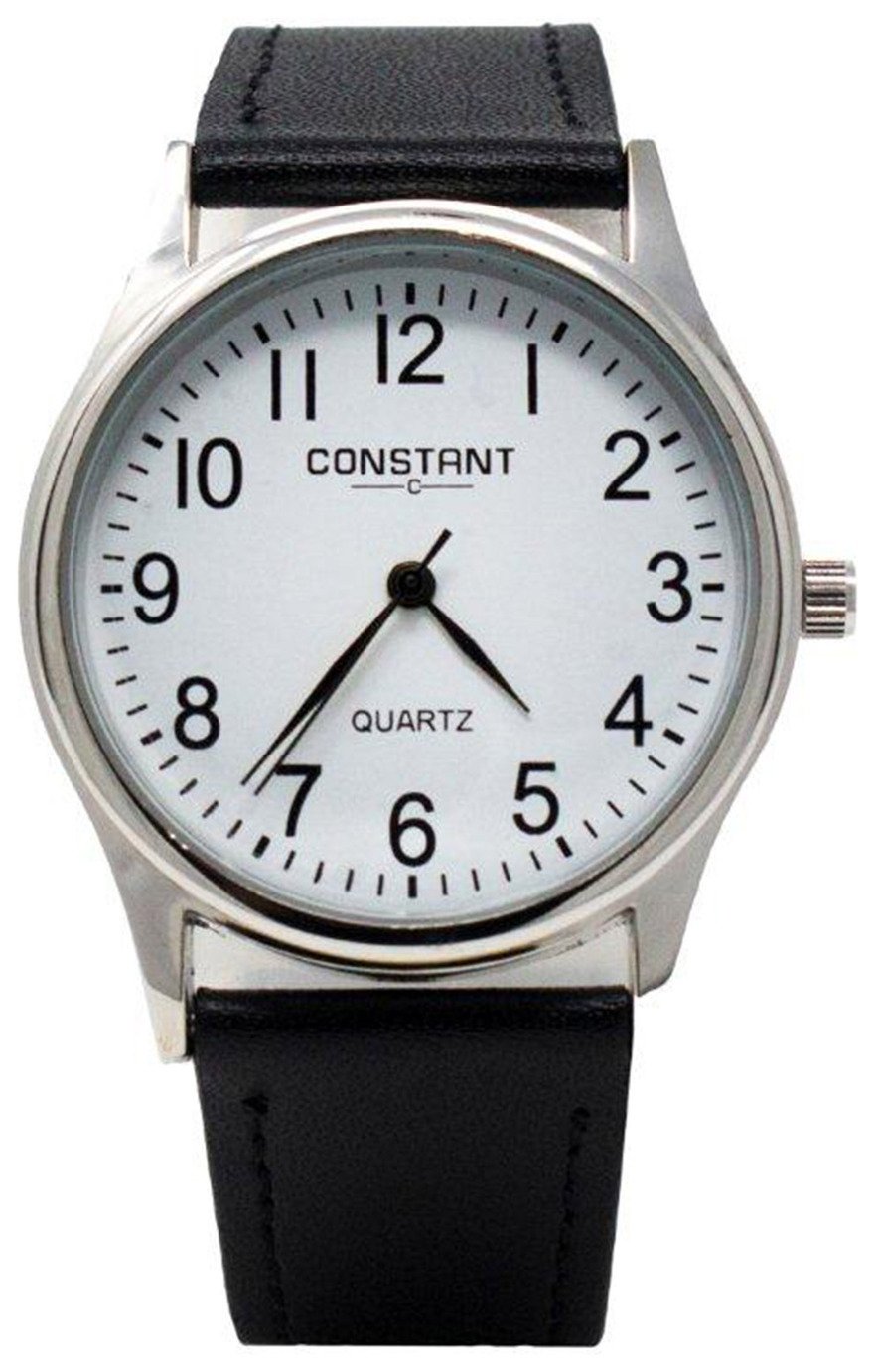 Constant Quartz Men's Black Faux Leather Strap Watch Review