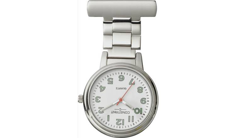 Constant Nurses' Silver Fob Pin Fastening Watch