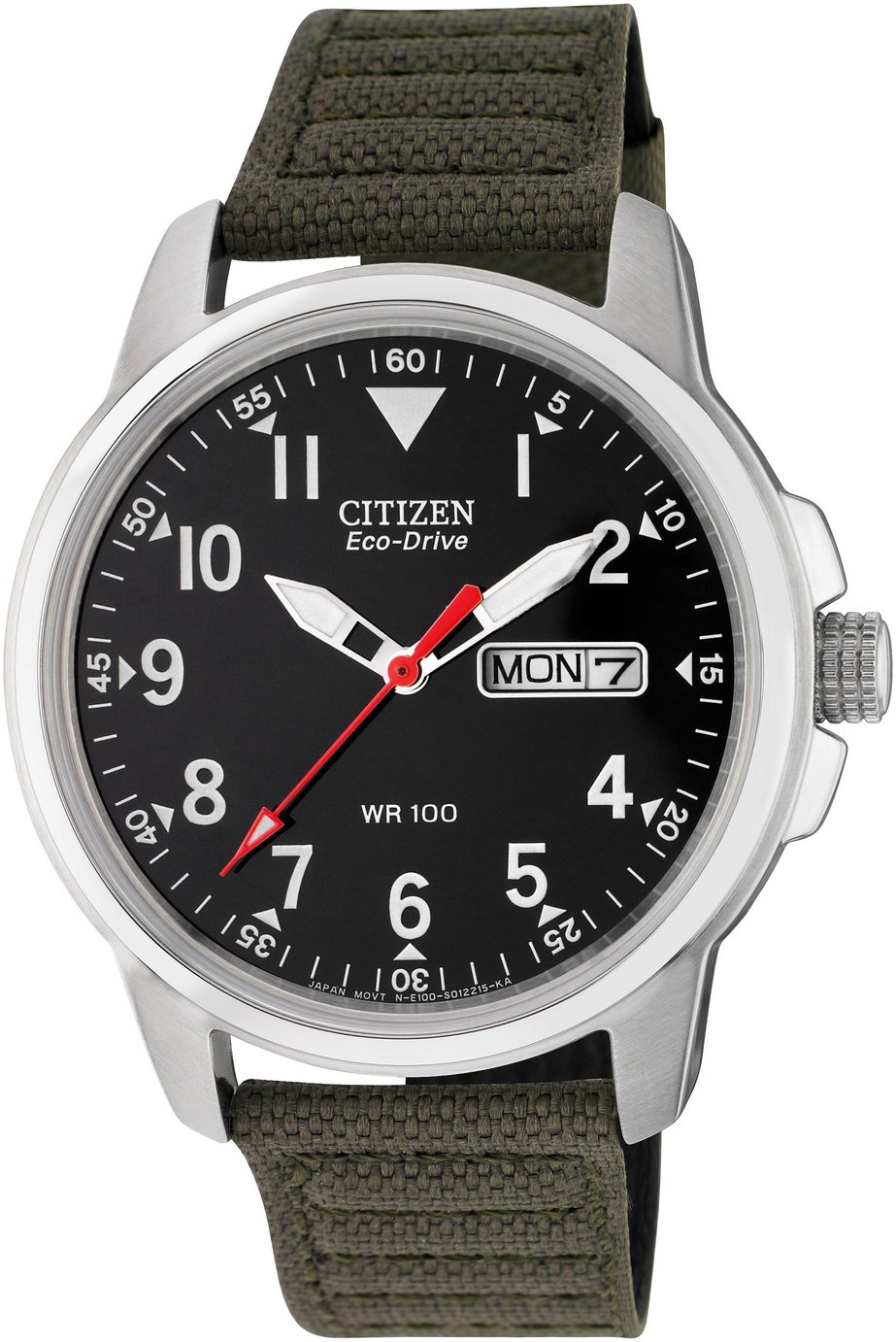 citizen eco drive black and green watch