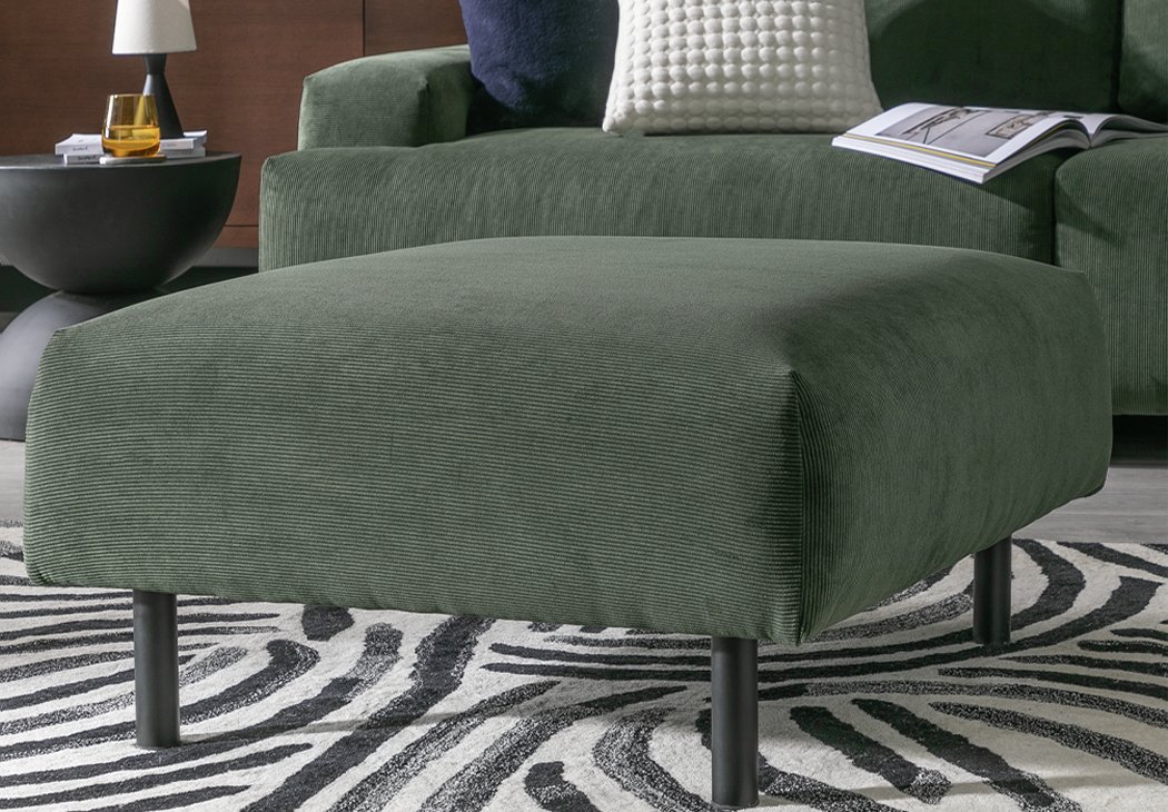 Julien footstool in green.