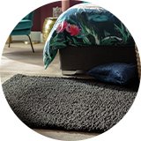 Habitat Recycled Cosy Plain Shaggy Rug in Black.
