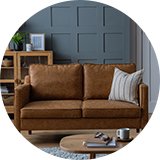 Argos leather 2 seater sofa in tan.