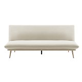 Matteo sofa in champagne velvet.