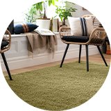 Habitat Noodle Shaggy Plain Olive Green Rug.