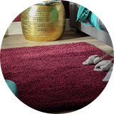 Habitat Recycled Cosy Plain Shaggy Rug in Red.