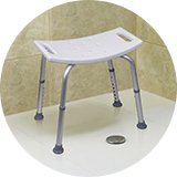 An Aidapt shower stool.