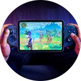 An image of a person using Razer Kishi V3 Pro Mobile Controller For iPhone & Android.