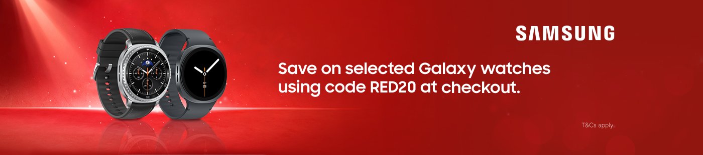 Samsung. Save on selected Galaxy watches using code RED20 at checkout.