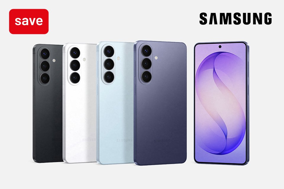 Save £100 on the Samsung S26 & S26+ with code S26SAVE.