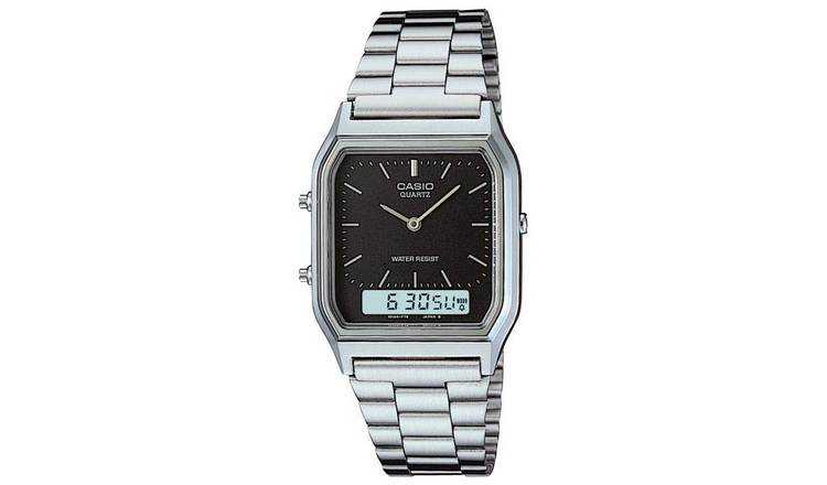 Buy Casio Silver Stainless Steel Bracelet Watch Men s watches Argos