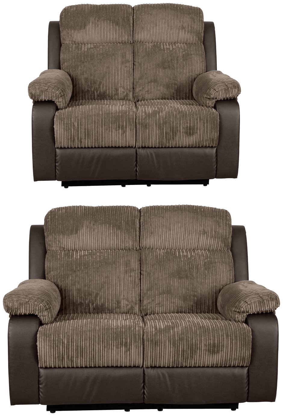 Argos Home Bradley Pair of 2 Seater Recliner Sofa - Natural