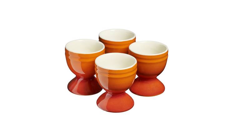 Cooks Professional 4 Piece Stoneware Egg Cup Set - Orange