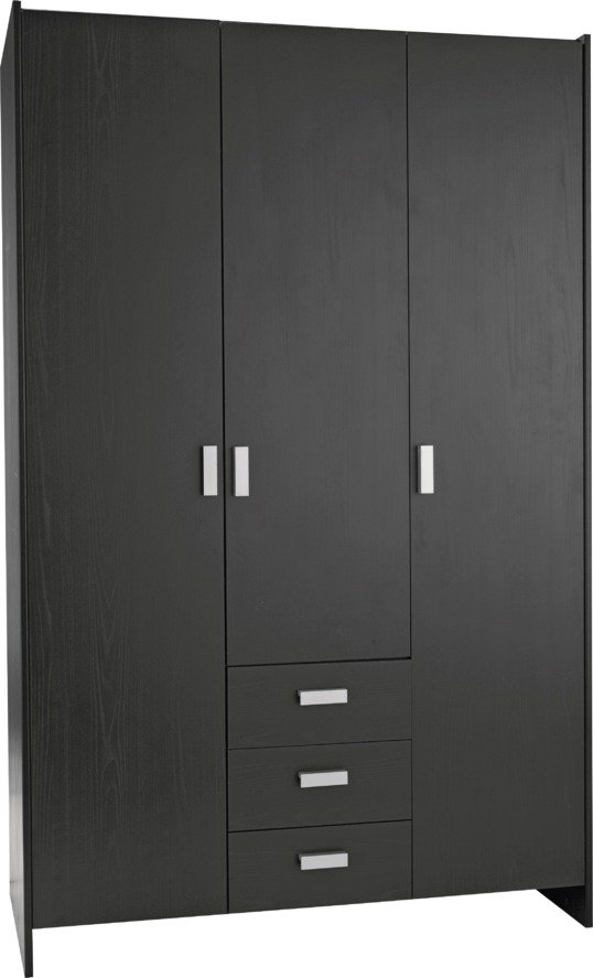 Argos Home New Capella 3 Door 3 Drawer Wardrobe - Black
