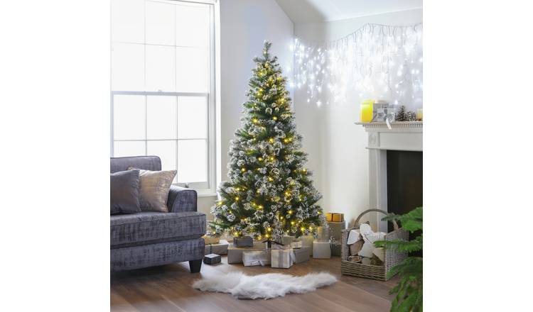 Habitat 6ft Pre Lit Snow Tipped Christmas Tree