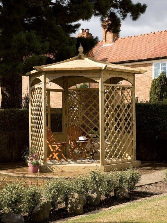 Grange Fencing Budleigh Hexagonal Gazebo Dressed A