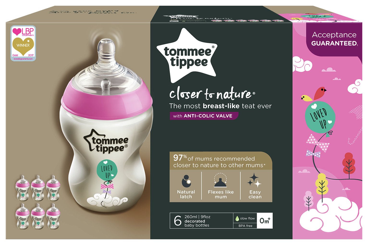 Tommee Tippee Closer to Nature Decorated Bottles 260ml x 6 Review