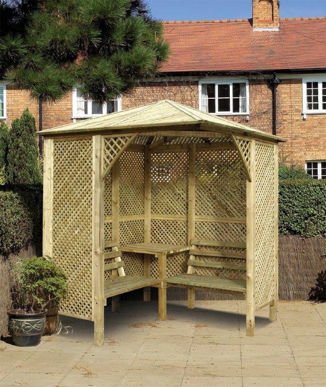 Grange Fencing Valencia Corner Arbour with Table