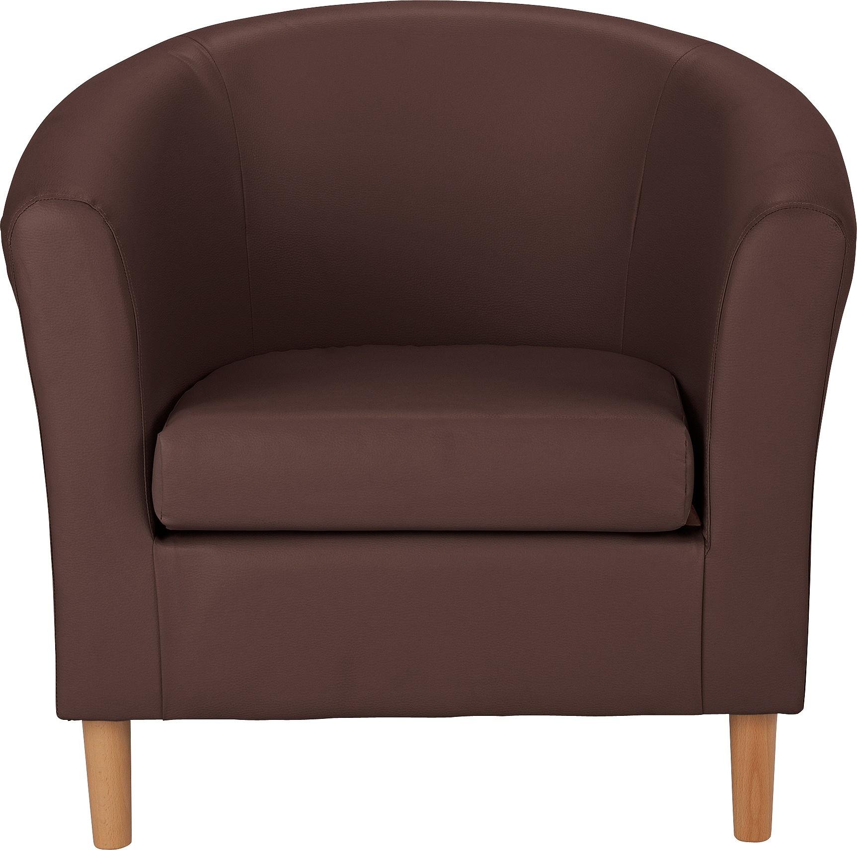 Argos Home Faux Leather Tub Chair - Brown