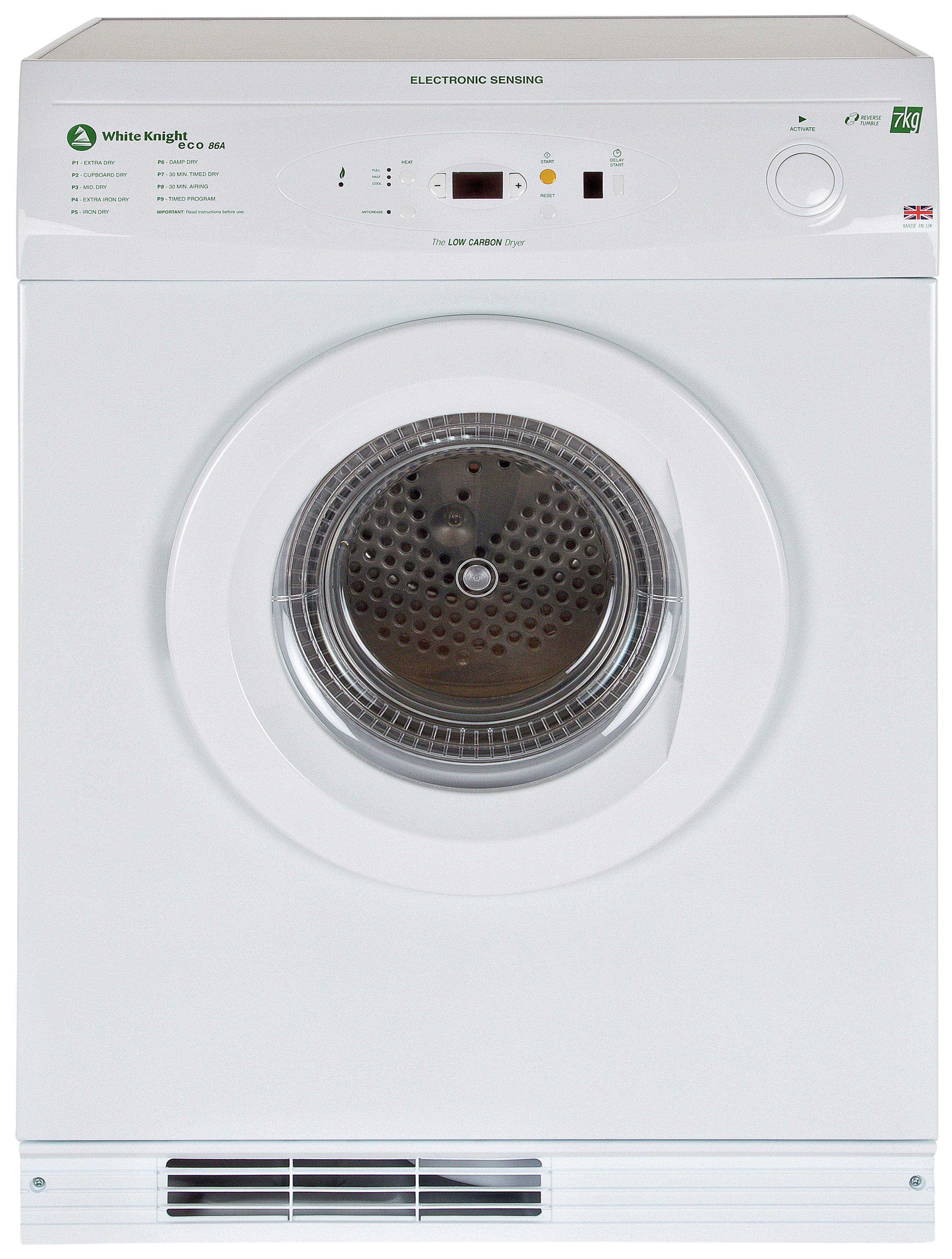 White Knight ECO86A Vented Tumble Dryer - White