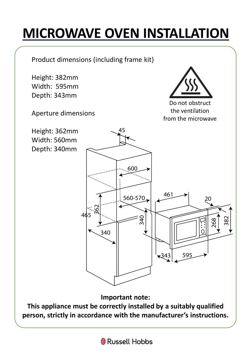 Russell Hobbs RHBM2001 800W Built in Microwave Reviews Updated August