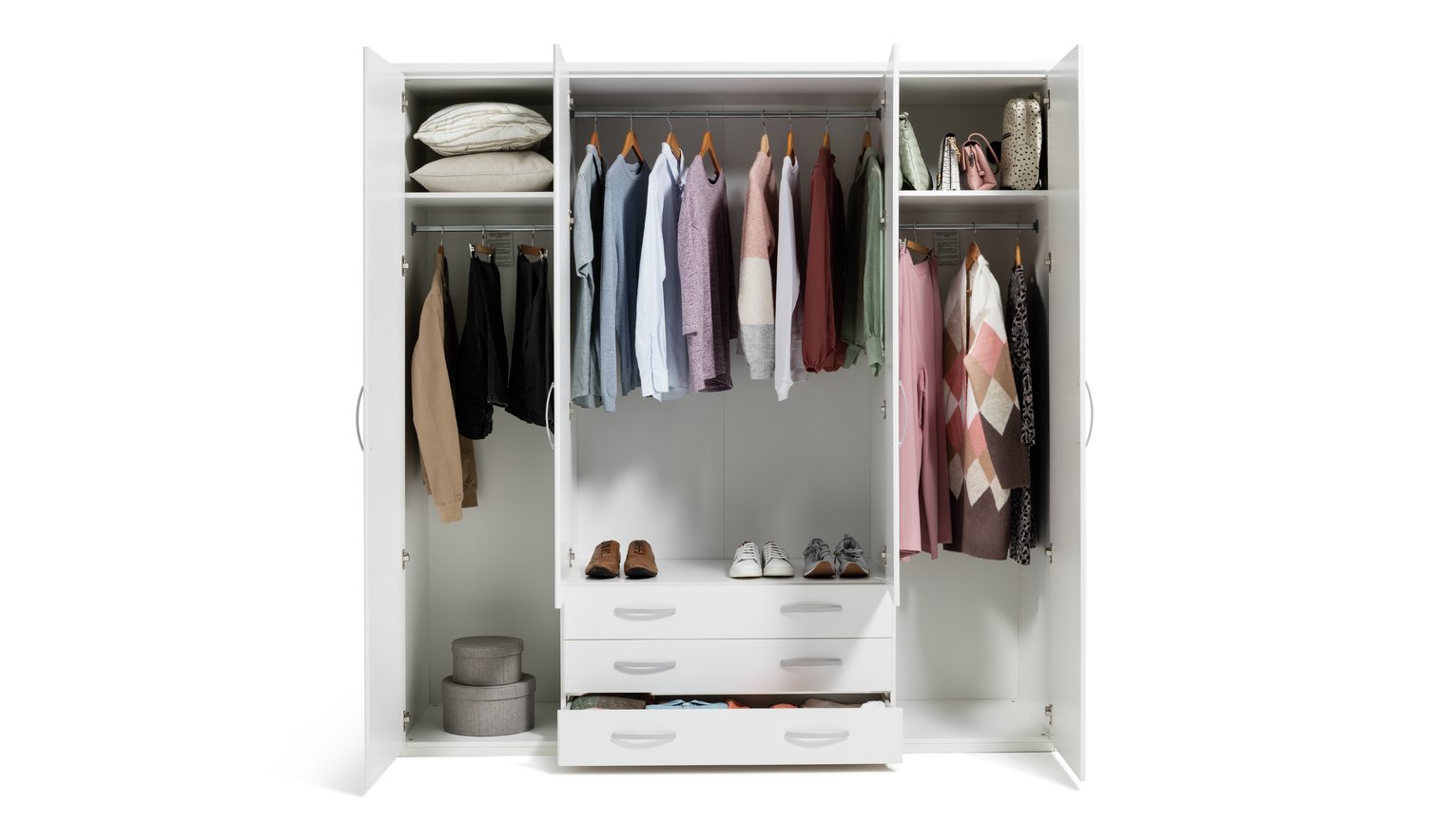 Argos Home Hallingford 4Dr 3 Drw Mirror Wardrobe Reviews Updated May 2024