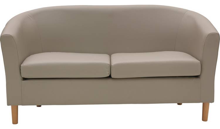 2 seater faux store leather tub sofa