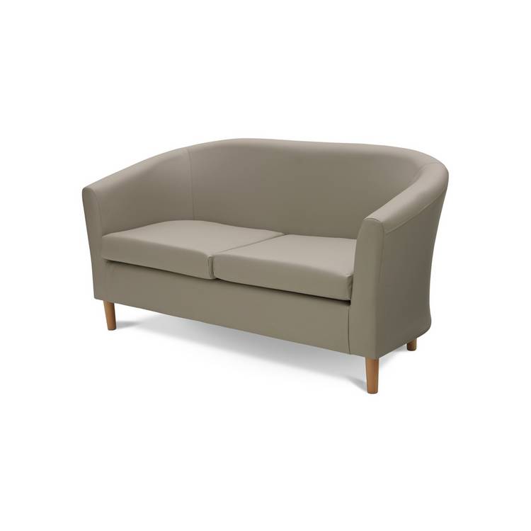 Argos Home Faux Leather 2 Seater Tub Sofa - Mocha 0