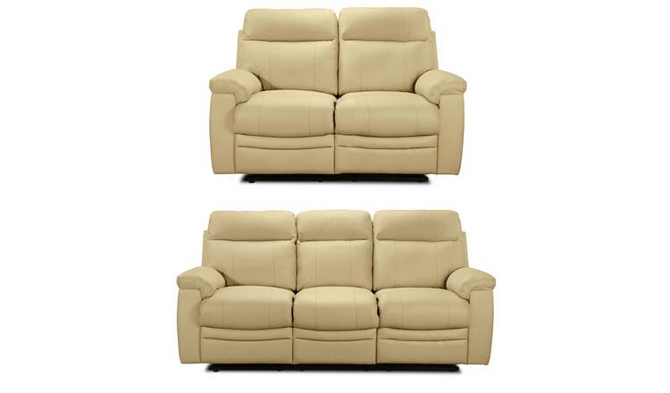 Argos cream outlet leather sofa