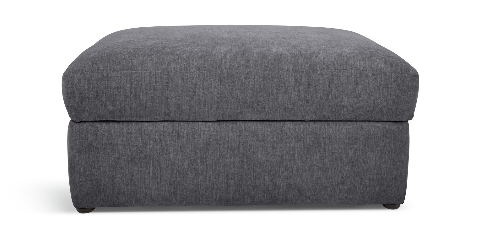 Habitat Eton Fabric Storage Footstool - Charcoal