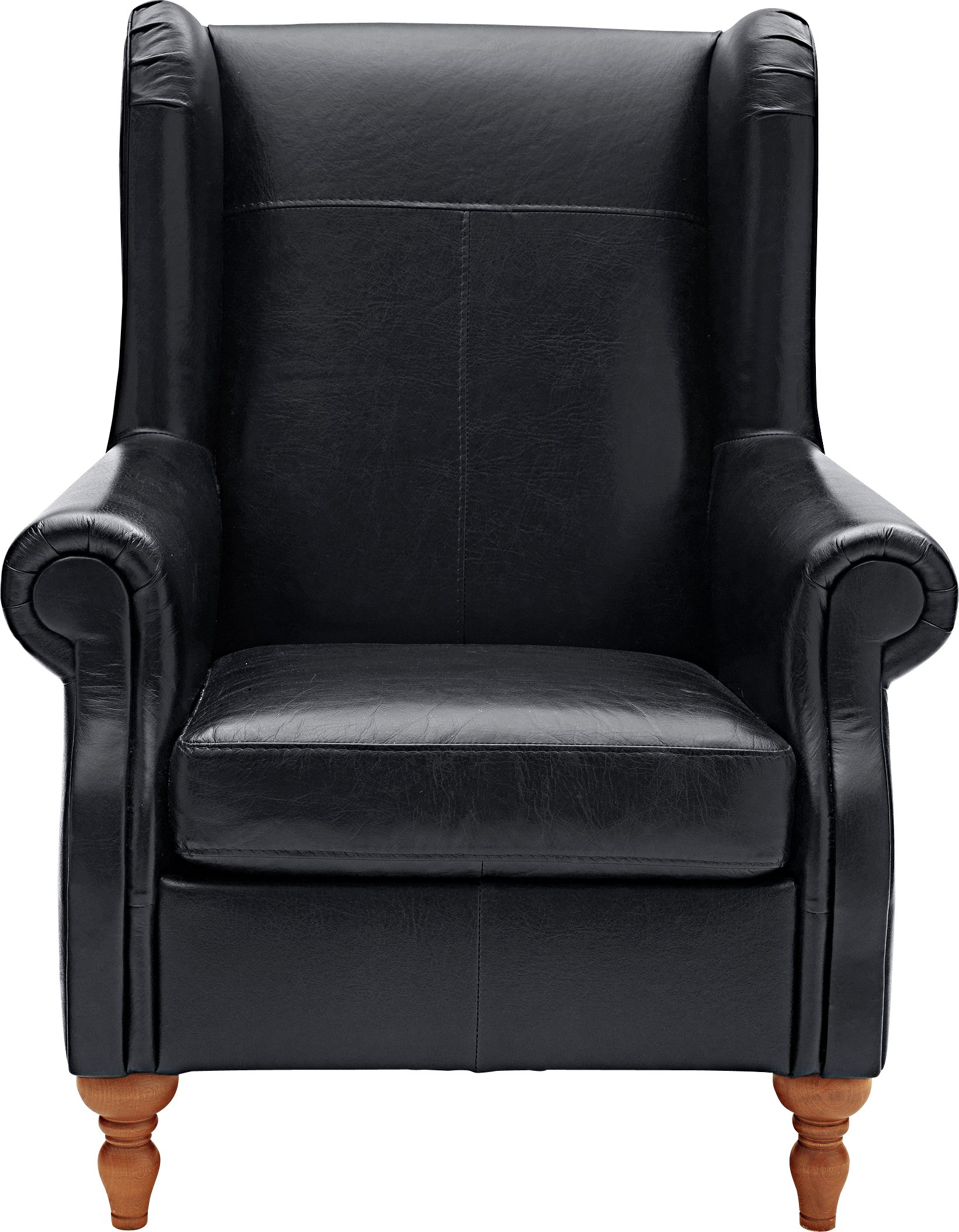 Argos Home Argyll Leather High Back Chair - Black